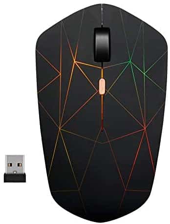 Rechargeable Wireless Mouse, Illuminating Backlit Powered by Li-Polymer Battery, Optical Sensor, Nano USB Receiver,3 Stages DPI Speed, 4 Buttons for PC, Laptop, Tablet, MacBook etc. (Net illuminating)