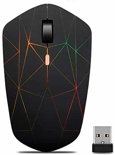 Rechargeable Wireless Mouse, Illuminating Backlit Powered by Li-Polymer Battery,Optical Sensor, Nano USB Receiver,3 Stages DPI Speed, 4 Buttons for PC, Laptop, Tablet, MacBook etc. (Spider Net)
