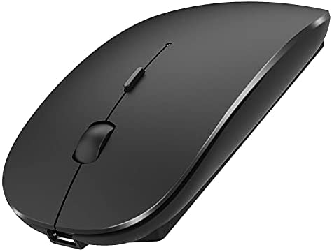Rechargeable Wireless Mouse for MacBook Air MacBook Pro Mac iMac Laptop Chromebook Win8/10 Desktop Computer (Black)