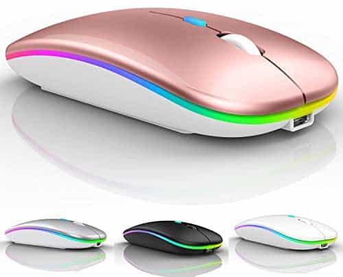 Rechargeable Wireless Mouse for MacBook pro Bluetooth Mouse for MacBook pro Air Laptop MacBook Mac Windows (Rose Gold)