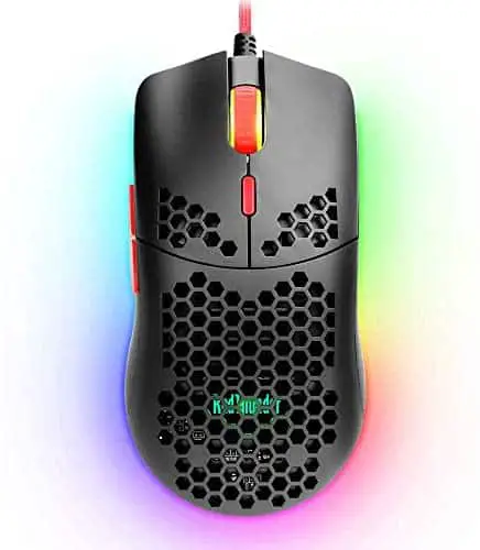 RedThunder M6 Lightweight Honeycomb Shell Wired RGB Gaming Mouse – Programmable 7 Buttons – Adjustable 7200 DPI – Ultraweave Cable – 69g Only for PC PS4 Xbox Gamer