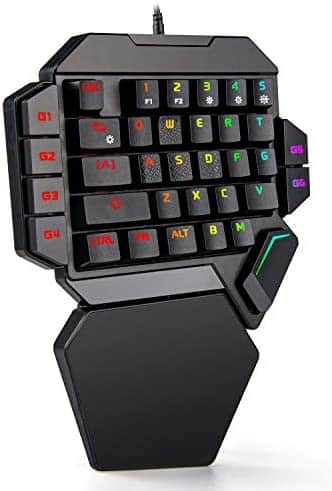 RedThunder One-Handed Mechanical Gaming Keyboard – Blue Switches RGB Backlit 35 Keys Portable Mini Gaming Keypad – Ergonomic Game Controller for PC/MAC/PS4/XBOX ONE Gamer
