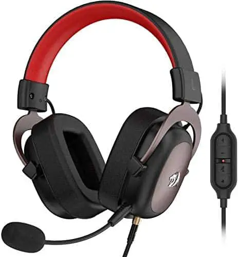 Redragon H510 Zeus Wired Gaming Headset – 7.1 Surround Sound – Memory Foam Ear Pads – 53MM Drivers – Detachable Microphone – Multi-Platforms Headphone – Works with PC, PS4/3 & Xbox One/Series X, NS