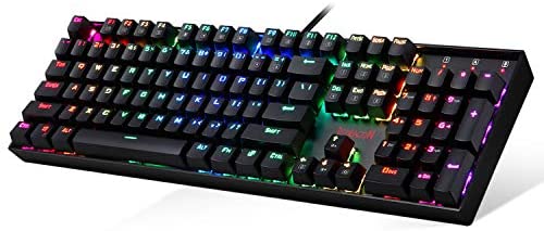 Redragon K551 Mechanical Gaming Keyboard RGB LED Backlit Wired Keyboard with Blue Switches for Windows Gaming PC (104 Keys, Black)