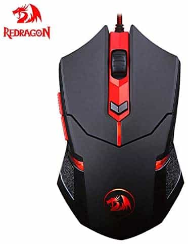 Redragon M601 Gaming Mouse Wired with red led, 3200 DPI 6 Buttons Ergonomic CENTROPHORUS Gaming Mouse for PC