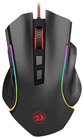 Redragon M602 Wired Gaming Mouse, RGB Spectrum Backlit Ergonomic Mouse, Programmable with 7 backlight modes up to 7200 DPI for Windows PC Gamers – Black (Renewed)