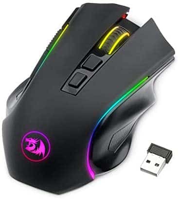 Redragon M602 Wireless Gaming Mouse RGB Backlit, Rechargeable, 7 Programmable Buttons, 4000 DPI for Windows PC Gamers