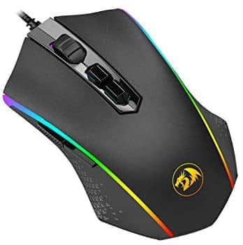 Redragon M710 MEMEANLION Chroma Gaming Mouse, High-Precision Ambidextrous Programmable Gaming Mouse with 7 RGB Backlight Modes and Tuning Weights, up to 10000 DPI User Adjustable
