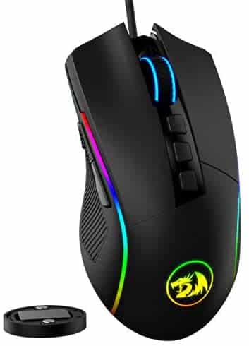 Redragon M721-Pro Lonewolf2 Gaming Mouse, Wired Mouse RGB Lighting, 10 Programmable Buttons, 32,000 DPI Adjustable, Comfortable Grip Ergonomic Optical PC Computer Gaming Mice with Fire Button