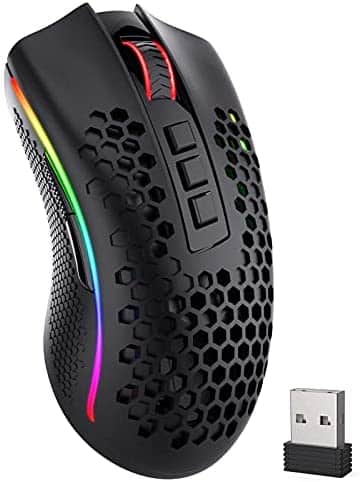 Redragon M808 Storm Pro Wireless Gaming Mouse, RGB Honeycomb Form – 16,000 DPI Optical Sensor – 7 Programmable Buttons – Precise Registration