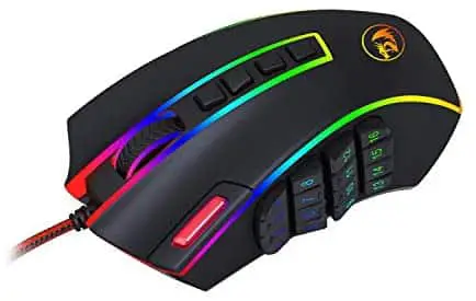 Redragon M990 Legend 24000 DPI High-Precision Programmable Laser Gaming Mouse for PC, MMO FPS, 16 Side Buttons, 5 Programmable User Profiles, 5 LED Lighting Modes (Black)