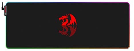 Redragon RGB LED Large Gaming Mouse Pad Soft Matt with Nonslip Base, Stitched Edges (800 x 300 x 3mm)