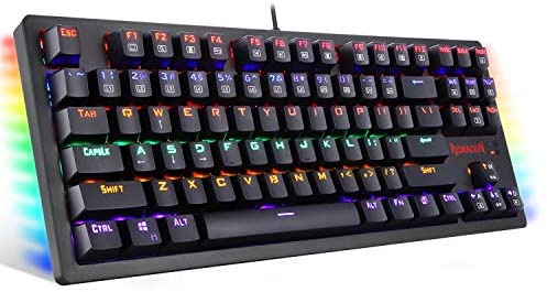 Redragon Wireless Mechanical Gaming Keyboard Compact 87 Key Tenkeyless RGB Backlit Computer Keyboard with Brown Switches for Windows PC Gamers