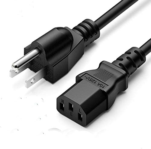 Replacement Power Cable for Computers, TVs, Monitors, & More – 5′ Black Universal Cord Works with Any 3 Pin AC Power Connection – 18 Gauge Wire (03134)