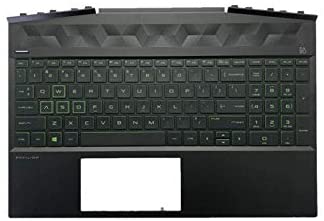 Replacement for HP Gaming Pavilion 15-DK 15-DK0126TX TPN-C141 Laptop Upper Case Palmrest Green Keyboard Assembly Part L57593-001 AP2K8000310