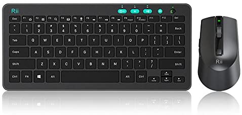 Rii RKM709 2.4 Gigahertz Ultra-Slim Wireless Keyboard and Mouse Combo, Multimedia Office Keyboard for PC, Laptop and Desktop,Business Office