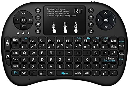 Rii i8 2.4G Mini Wireless Keyboard with Touchpad＆QWERTY Keyboard, Portable Wireless Keyboard with USB Receiver Remote Control for laptop/PC/Tablets/ Windows/Mac/TV/Xbox/PS3/Raspberry Pi .Black