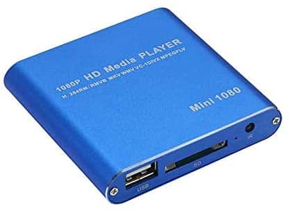 Rundongyiliao Mini 1080P Summate HD Media USB HDD SD/MMC Card Player Box (Color : Blue)