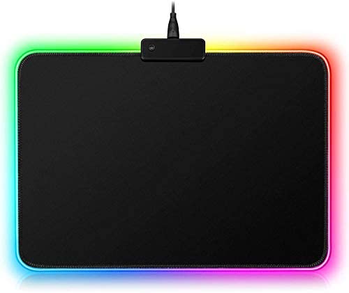 S & E TEACHER’S EDITION Gaming Mouse Pad, Soft LED Light Mouse Pad, Black Premium-Textured Mouse Mat, with 8 Lighting Modes, 10 x 12 Inch, Christmas