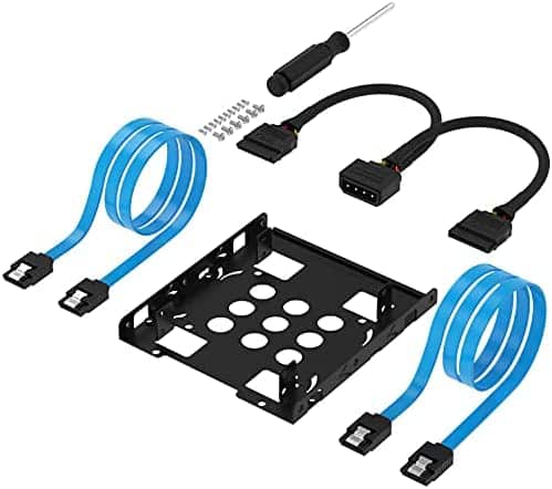 SABRENT 3.5-Inch to x2 SSD / 2.5-Inch Internal Hard Drive Mounting Kit [SATA and Power Cables Included] (BK-HDCC)