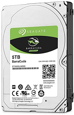 SAEGATE BarraCuda Internal Hard Drive 5TB SATA 6Gb/s 128MB Cache 2.5-Inch 15mm (ST5000LM000) (Renewed)