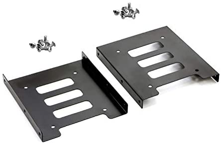 SAISN HDD SSD Mounting Bracket 2.5 to 3.5 Adapter Hard Drive Holder (Single Drive, Pack of 2)