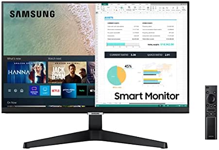 SAMSUNG M5 Series 24-Inch FHD 1080p Smart Monitor & Streaming TV (Tuner-Free), Netflix, HBO, Prime Video, & More, Apple Airplay, Bluetooth, Built-in Speakers, Remote Included (LS24AM506NNXZA)