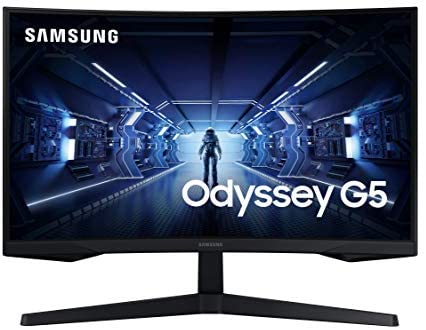 SAMSUNG Odyssey G5 Series 27-Inch WQHD (2560×1440) Gaming Monitor, 144Hz, Curved, 1ms, HDMI, Display Port, FreeSync Premium (LC27G55TQWNXZA)