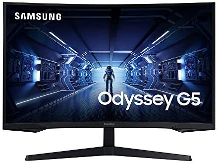 SAMSUNG Odyssey G5 Series 32-Inch WQHD (2560×1440) Gaming Monitor, 144Hz, Curved, 1ms, HDMI, Display Port, FreeSync Premium (LC32G55TQWNXZA)