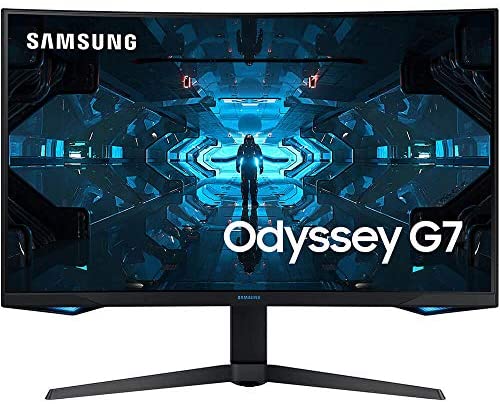 SAMSUNG Odyssey G7 Series 27-Inch WQHD (2560×1440) Gaming Monitor, 240Hz, Curved, 1ms, HDMI, G-Sync, FreeSync Premium Pro (LC27G75TQSNXZA)