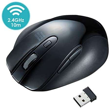 SANWA (Japan Brand) 2.4Ghz Wireless Vertical Ergonomic Mouse, Silent Blue LED Optical Computer Mice, (800/1000/1200/1600 DPI, 6 Buttons) Compatible with MacBook, Laptop, Windows Android Mac OS