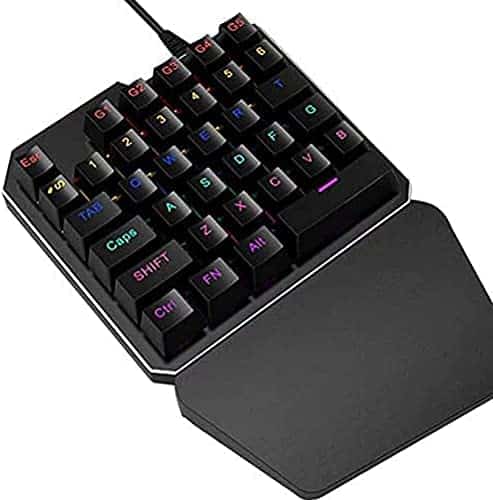 SDFSDF One-Hand Mechanical Gaming Keyboard RGB Backlit 35 Key Portable Mini Gaming Keyboard