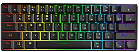SKYLOONG GK61 SK61 60% Mechanical Gaming Keyboard Mini Compact 61 Keys RGB Illuminated LED Backlit Wired Waterproof Programmable, for PC/Mac Gamer, Typist, Tactile