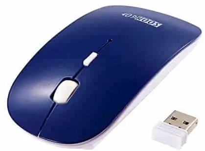 SOON GO 2.4G Wireless Mouse Portable with USB, 4 Buttons, 1600 Adjustable DPI – Blue