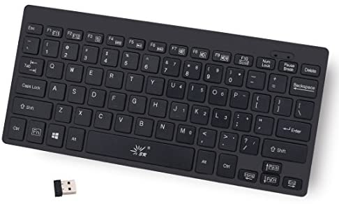 SR Mini Keyboard 2.4G Wireless Thin Light 78 Keys USB Multimedia Small for Pc Computer Laptop (Black)