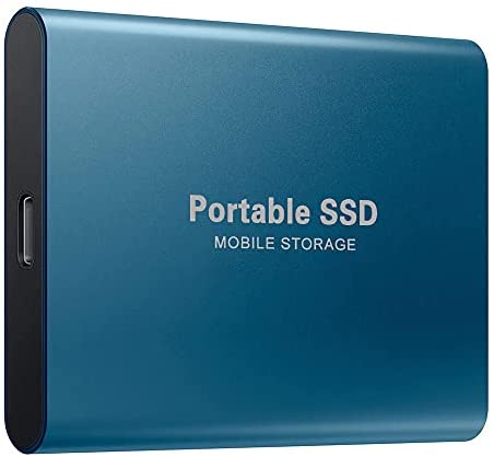 SSD Mobile Solid State Drive Mini Portable 4TB External Drive High Speed USB3.1 Type-C Interface Notebook Personal PC Expansion Upgrade Hard Drive Blue