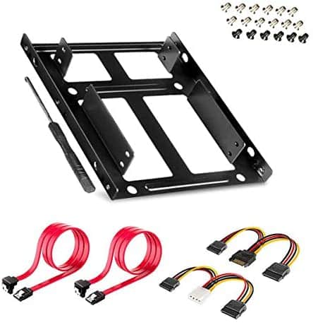 SSD/HDD Metal Mounting Bracket kit 2.5 to 3.5, Convert Any 2.5 inch Solid State Drive/HDD Into One 3.5 inch Drive Bay