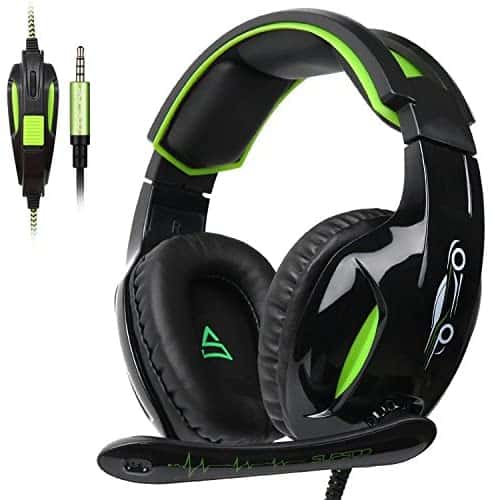SUPSOO G813 Xbox One, PS4 Gaming Headset 3.5mm wired Over-ear Noise Isolating Microphone Volume Control for Mac / PC/ Laptop / PS4/Xbox one -Black