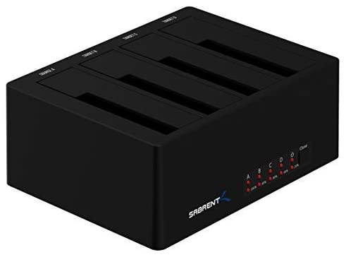 Sabrent 4-Bay USB 3.0 SATA 2.5″/3.5″ SSD/HDD Docking Station (DS-U3B4)