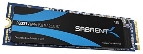 Sabrent 4TB Rocket NVMe PCIe M.2 2280 Internal SSD High Performance Solid State Drive (SB-ROCKET-4TB)