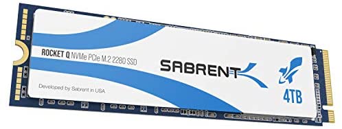 Sabrent Rocket Q 4TB NVMe PCIe M.2 2280 Internal SSD High Performance Solid State Drive R/W 3200/3000MB/s (SB-RKTQ-4TB)