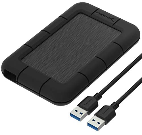 Sabrent USB 3.0 to SSD / 2.5-Inch SATA External Shockproof Aluminum Hard Drive Enclosure [Support UASP SATA III] Black (EC-UK3B)