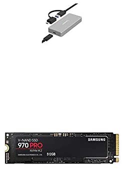 Sabrent USB 3.1 Aluminum Enclosure for M.2 NVMe SSD + Samsung 970 PRO 512GB – NVMe PCIe M.2 2280 SSD