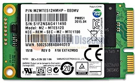Samsung 512GB PM851 50mm SATA III (6G) mSATA SSD Solid State Drive – MZMTE512HMHP