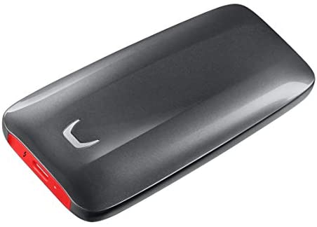 Samsung X5 Portable SSD – 1TB – Thunderbolt 3 External SSD (MU-PB1T0B/AM) Gray/Red