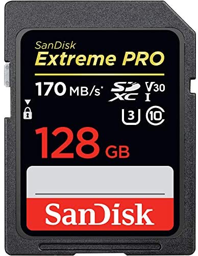 SanDisk 128GB Extreme PRO SDXC UHS-I Card – C10, U3, V30, 4K UHD, SD Card – SDSDXXY-128G-GN4IN