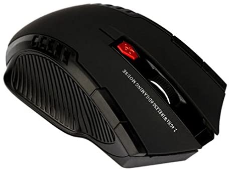 Sandistore 2.4GHz Wireless Gaming Mouse with Unique Silent Click, 6 Buttons, 1200 DPI, Ergonomic Grips (Black)