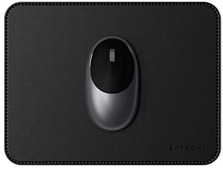 Satechi Aluminum M1 Mouse Bundle – Includes M1 Bluetooth Wireless Mouse (Space Gray) and Eco-Leather Mouse Pad (Black)