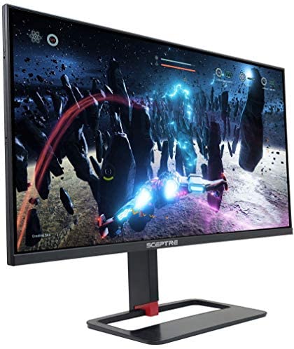Sceptre 27 inch QHD IPS LED Monitor 2560×1440 HDR400 HDMI DisplayPort up to 144Hz 1ms Height Adjustable, Build-in Speakers, Gunmetal Black 2021 (E275B-QPN168)