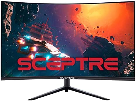 Sceptre 32″ Curved 2K Gaming Monitor QHD 2560 x 1440 up to 165Hz 144Hz 1ms HDR400 400 Lux AMD FreeSync Premium, Height Adjustable DisplayPort HDMI Build-in Speakers Black 2021 (C325B-QWD168)